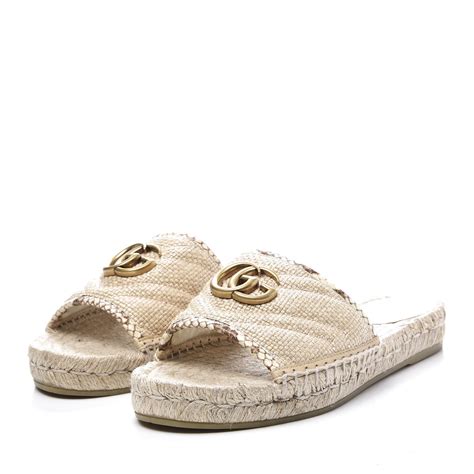 gucci espadrille sliders|Gucci marmont espadrille slides.